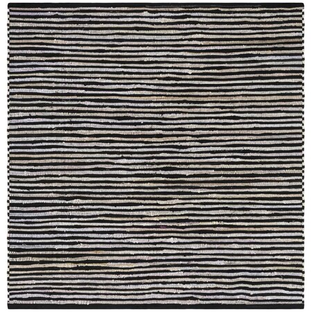 Safavieh Rag Rug Square Area Rug, Black and Multi - 6 x 6 ft. RAR130Q-6SQ